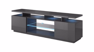 TV-alus Cama MEBLE EVA, 180 × 40 × 56 cm, grafiit, matt pealispind ja läikivad uksed