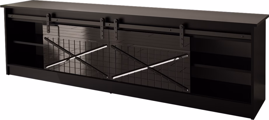 TV-alus Cama MEBLE GRANERO, 204,5 cm, must, 2 liugukse ja 3 riiuliga - 2