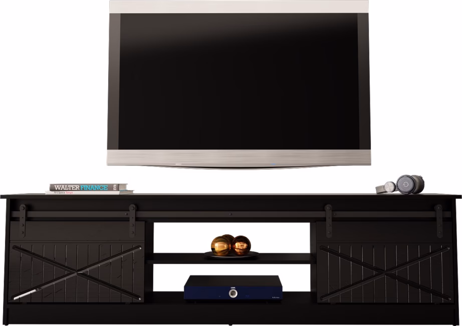 TV-alus Cama MEBLE GRANERO, 204,5 cm, must, 2 liugukse ja 3 riiuliga - 3