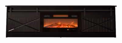 TV-alus elektrikaminaga Cama MEBLE GRANERO, 204,5 cm, must/must läige