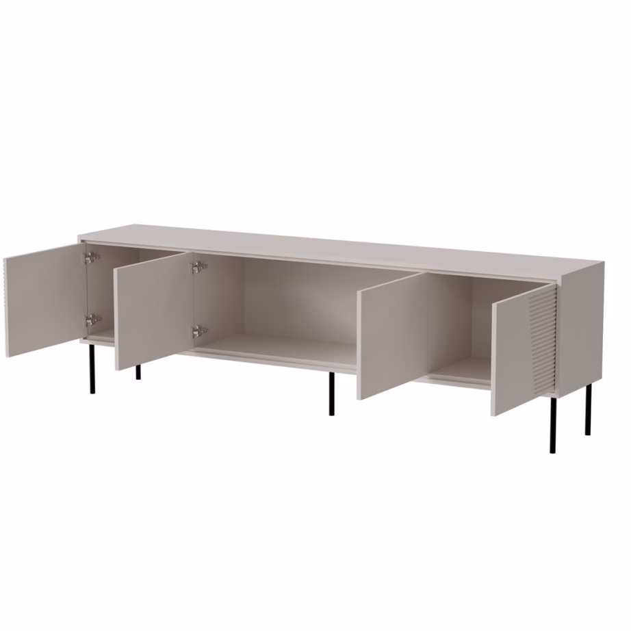 TV-alus Cama MEBLE ABI, 200 × 38 × 62 cm, 4 uksega, kašmiir matt - 2
