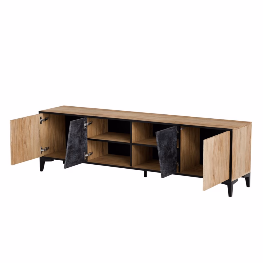 TV-alus Cama MEBLE OVO, 180 x 38 x 53 cm, tamm/betoon, 4 ust - 2