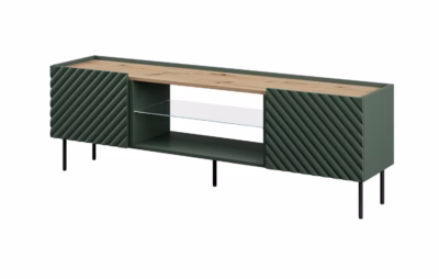 TV-alus Cama MEBLE ONDA, 180,5 × 40 × 58,39 cm, roheline ja Artisan tamm