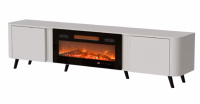 TV-alus elektrilise kaminaga Cama MEBLE VOLARE, 200 × 39 × 49 cm, kašmiir