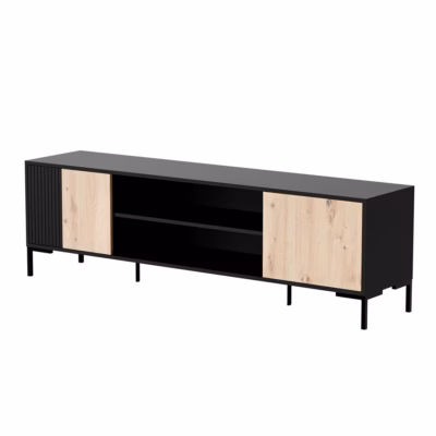 TV-alus Cama MEBLE MERCI, 180 × 40 × 53,5 cm, must/tamm Artisan