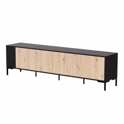 TV-alus Cama MEBLE MERCI, 200 × 40 × 54 cm, must/Artisan-tamm, Push to Open