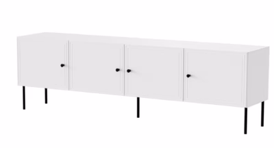 TV-alus Cama MEBLE PALAZZO BIS, 4 uksega, valge matt, 201 × 40 × 60 cm