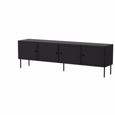 TV-alus Cama MEBLE PALAZZO BIS, 4 uksega, mattmust, 206 cm