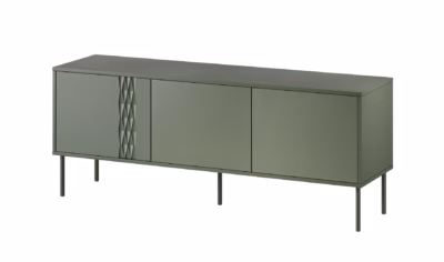TV-alus Cama MEBLE TRESSE, 150 × 40 × 55 cm, 3 uksega, matt roheline