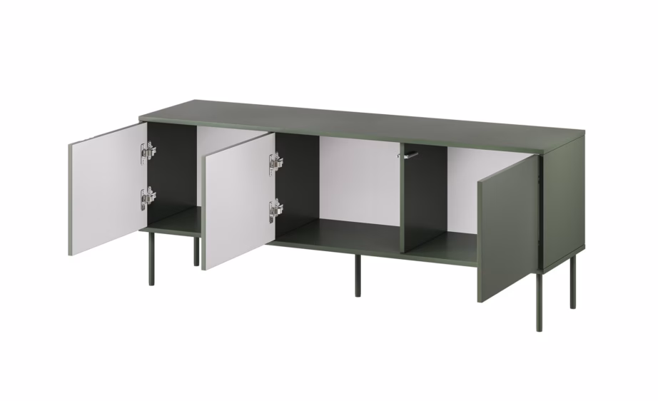 TV-alus Cama MEBLE TRESSE, 150 × 40 × 55 cm, 3 uksega, matt roheline - 2