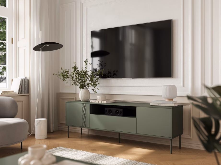TV-alus Cama MEBLE TRESSE, 180 x 40 x 54,5 cm, matt roheline, 3 ust - 3
