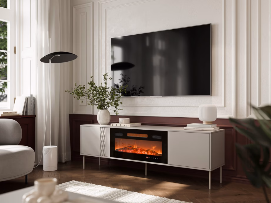 TV-alus Cama MEBLE TRESSE elektrikaminaleegiga, 210 × 30,5 × 49 cm, kašmiir matt - 4