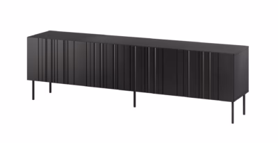 TV-alus Cama MEBLE ISLA, 200 × 40 × 60 cm, matt must, 4 uksega, push-to-open