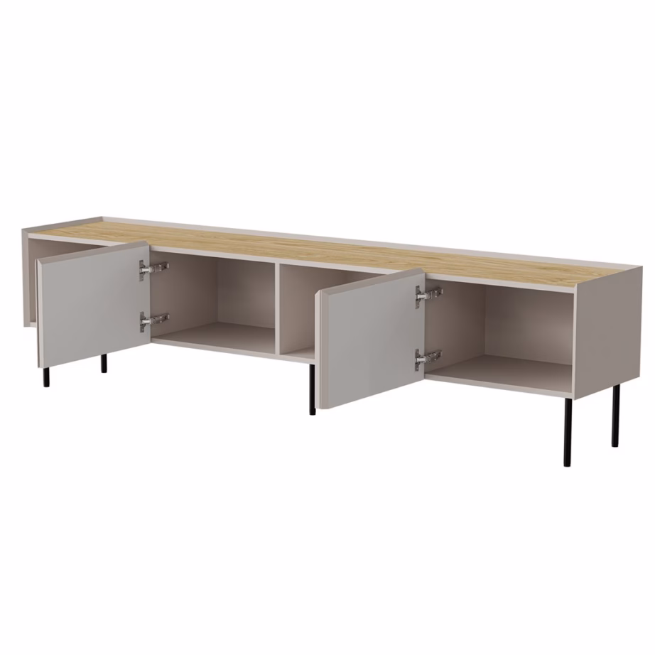 TV-alus Cama MEBLE FELLINI, 200 × 40 × 52 cm, kašmiir, tammetooni pealispind - 2