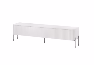 TV-alus Cama MEBLE VERA, 190 × 40 × 50 cm, mattvalge, Push-to-Open