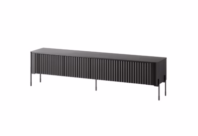 TV-alus Cama MEBLE VERA, 190 × 40 × 50 cm, matt must, 4 ust, PUSH TO OPEN