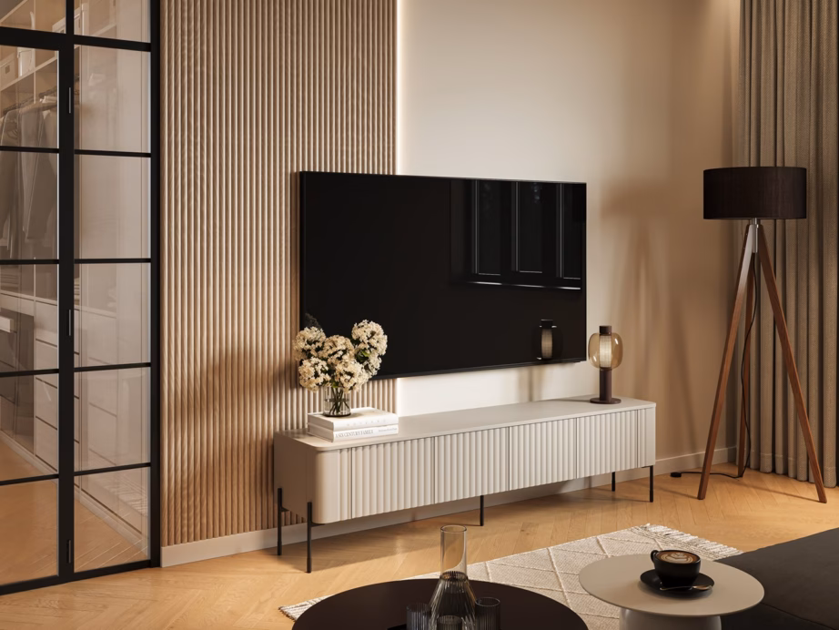 TV-alus Cama MEBLE VERA, 190 × 40 × 50 cm, kašmiir matt, PUSH TO OPEN, FELLINI - 3