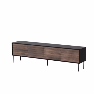 TV-alus Cama MEBLE CORTINA 4D FELLINI, 200 × 40 × 55 cm, must/pähkel