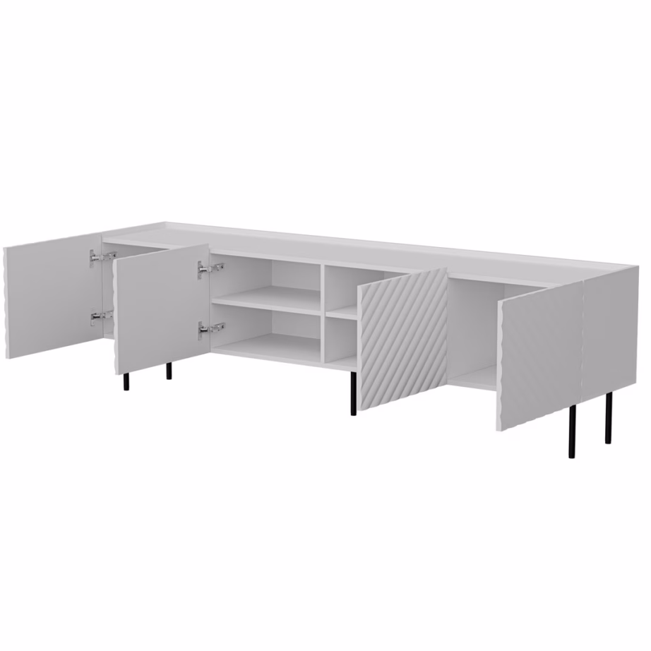 TV-alus Cama MEBLE LUCCA 4D, valge, 4 uksega, FELLINI kollektsioon - 2