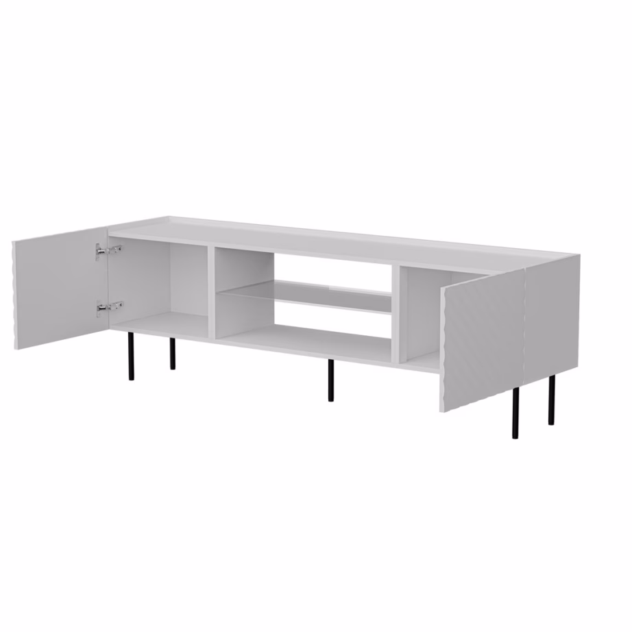 TV-alus Cama MEBLE EF LUCCA, 180 × 40 × 59 cm, valge, 2 uksega, FELLINI - 3