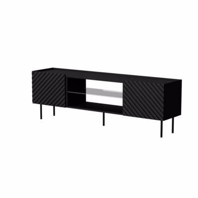 TV-alus Cama MEBLE LUCCA FELLINI, 180 × 40 × 59 cm, must, 2 uksega