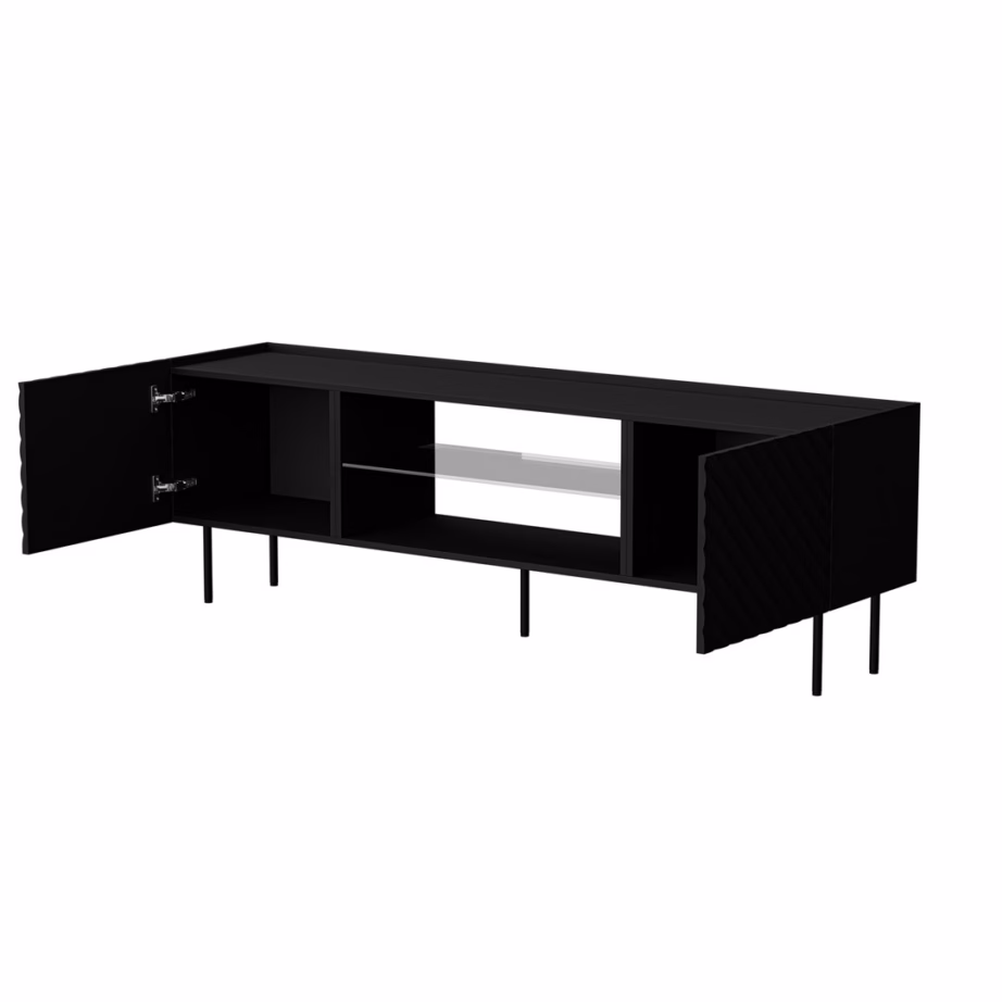 TV-alus Cama MEBLE LUCCA FELLINI, 180 × 40 × 59 cm, must, 2 uksega - 2