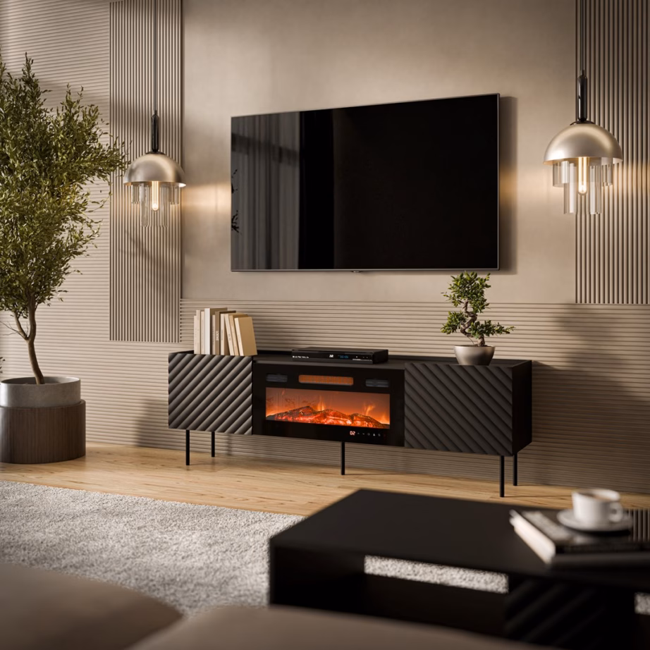 TV-alus Cama MEBLE LUCCA, 180 × 40 × 59 cm, must, kaminaga, FELLINI - 3