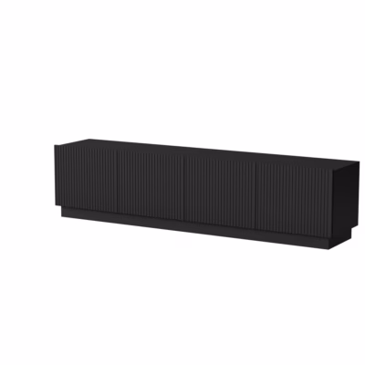 TV-alus Cama MEBLE LIVERTI, 206 × 24 × 44 cm, must, 4 uksega