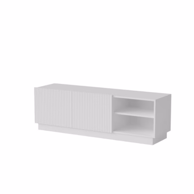 TV-alus Cama MEBLE LIVERTI, valge, 2 ust ja 3 riiulit