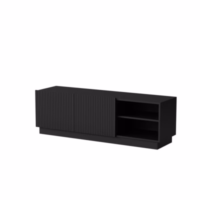TV-alus Cama MEBLE LIVERTI, 150 × 42 × 48 cm, must, 2 ukse ja 3 riiuliga