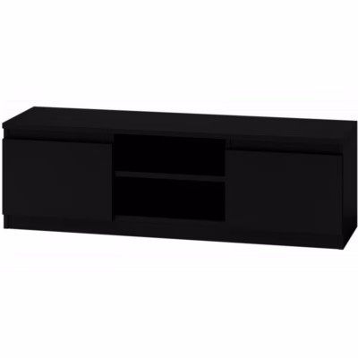 TV-alus TOP E SHOP RTV120 CZAR, must, 2 uksega ja 2 riiuliga, 120 cm