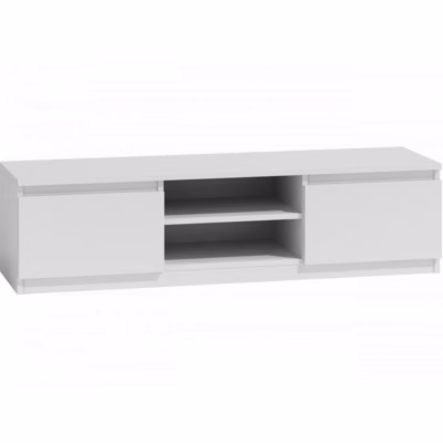 TV-alus TOP E SHOP RTV140 BIEL, valge matt, 2 ust ja 2 riiulit, 140 × 40 × 36 cm
