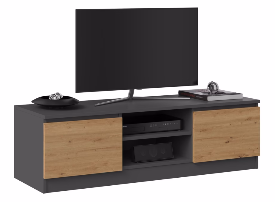 TV-alus TOP E SHOP Topeshop RTV 120 ANTR/ARTIS, 120 cm, 2 ust, 2 riiulit, MALWA - 2