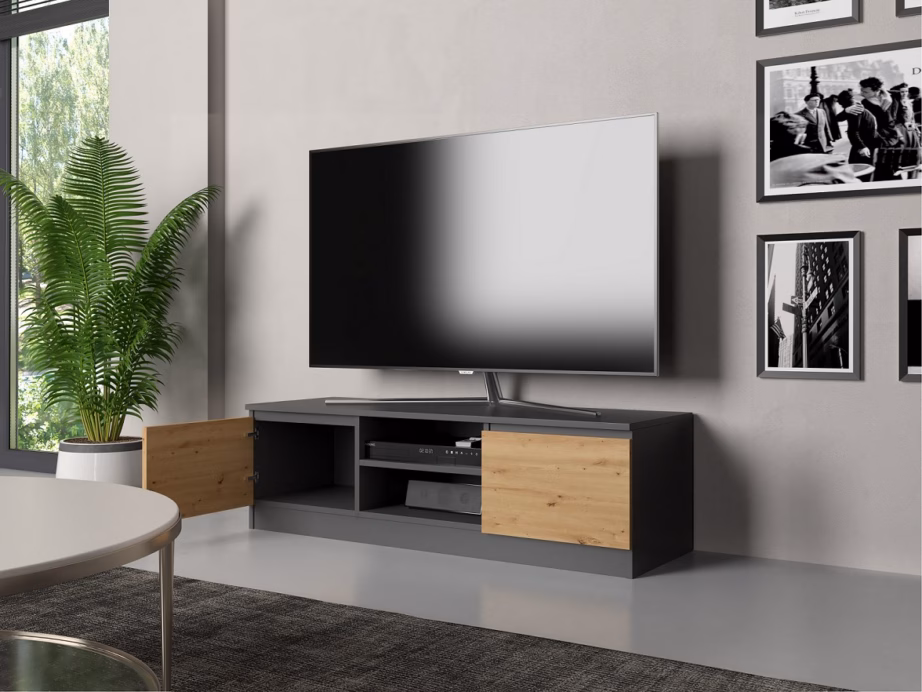 TV-alus TOP E SHOP Topeshop RTV 120 ANTR/ARTIS, 120 cm, 2 ust, 2 riiulit, MALWA - 3