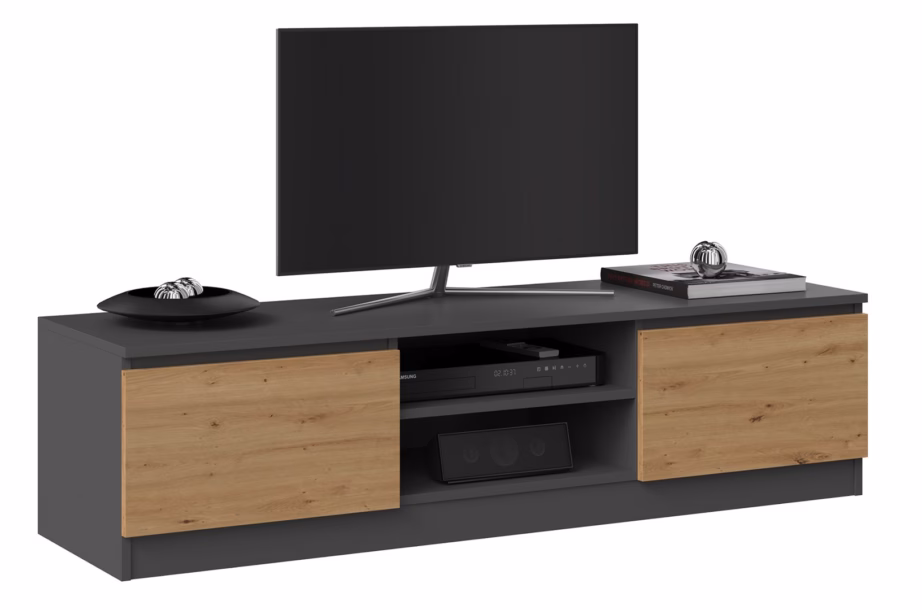 TV-alus TOP E SHOP RTV 140 ANTR/ARTIS MALWA, 140 cm, 2 ust, 2 riiulit - 2