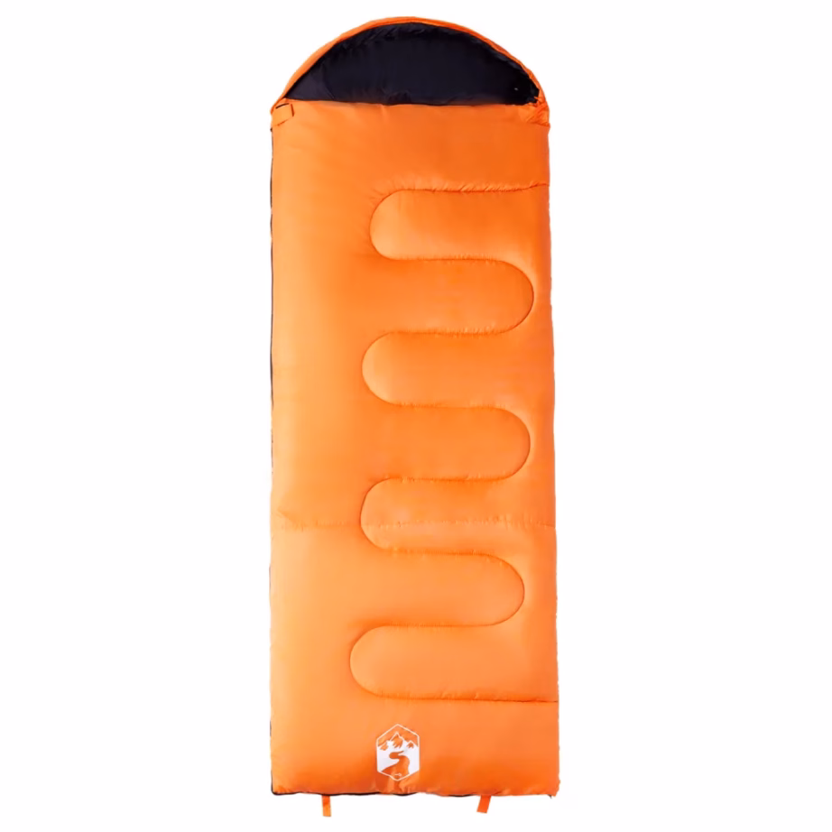 Täiskasvanute magamiskott matkamiseks, oranž-must, 3–4 hooaega, 0–10 °C, 220 x 83 cm - 2
