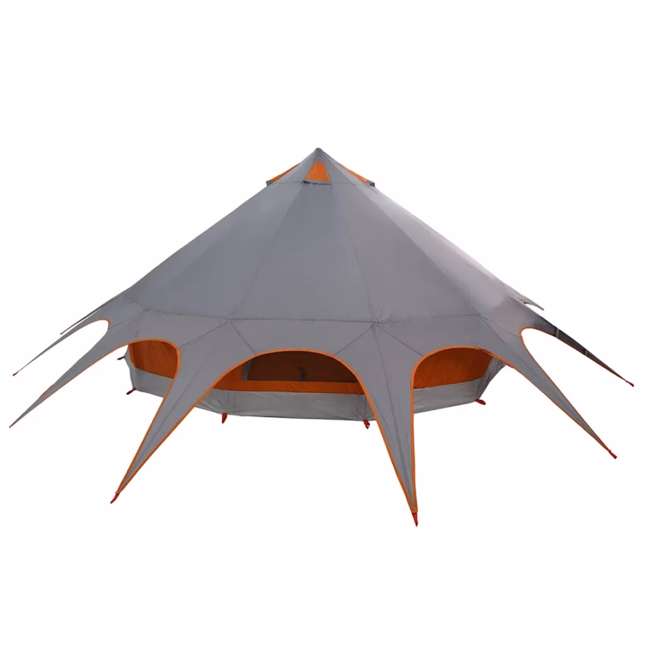 Teepee pere telk 7 inimesele, hall ja oranž, 600 x 600 x 347 cm - 8