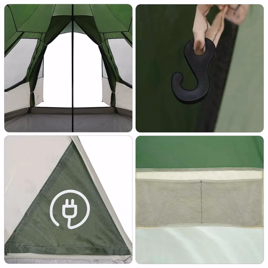Teepee peretelk 5 inimesele, roheline, 545 x 450 x 295 cm - 12
