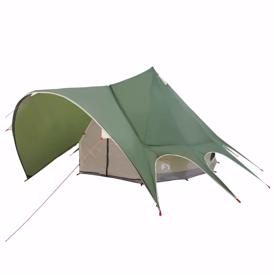 Teepee peretelk 5 inimesele, veekindel, roheline-hall, 415 x 415 x 247 cm - 4