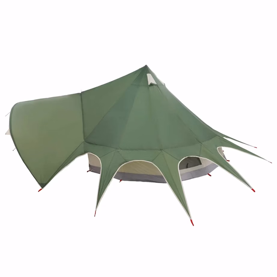 Teepee peretelk 5 inimesele, veekindel, roheline-hall, 415 x 415 x 247 cm - 7
