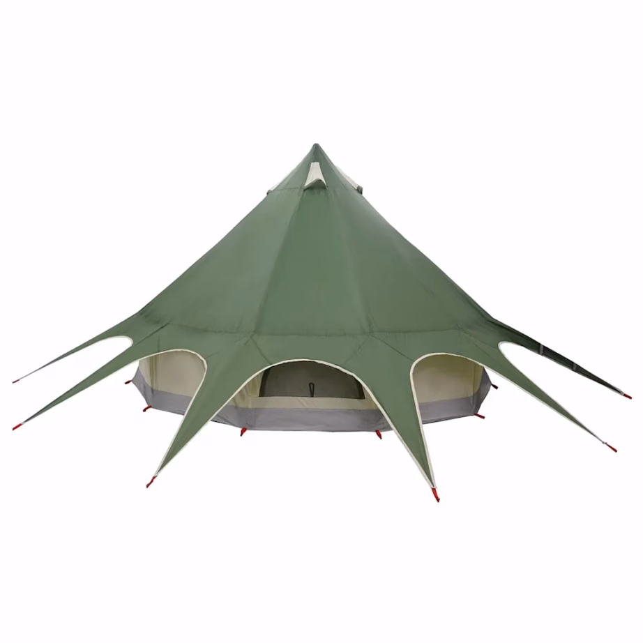 Teepee peretelk 5 inimesele, veekindel, roheline-hall, 415 x 415 x 247 cm - 8