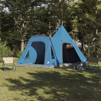 Teepee peretelk 5-le, sinine, vettpidav ja UV-kaitsega 185T polüester, 545 x 450 x 295 cm