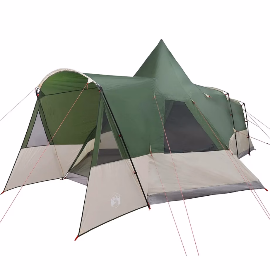 Teepee-stiilis peretelk 8 inimesele eesvarikatusega, roheline, 720 x 465 x 295 cm - 2