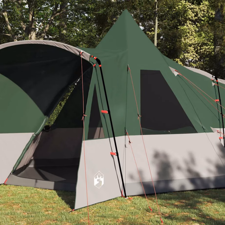 Teepee-stiilis peretelk 8 inimesele eesvarikatusega, roheline, 720 x 465 x 295 cm - 3