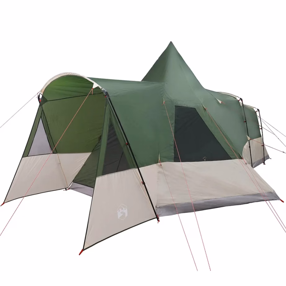 Teepee-stiilis peretelk 8 inimesele eesvarikatusega, roheline, 720 x 465 x 295 cm - 4