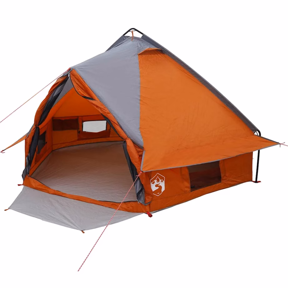 Vettpidav teepee telk 4 inimesele, hall ja oranž, 388 x 320 x 169 cm - 2