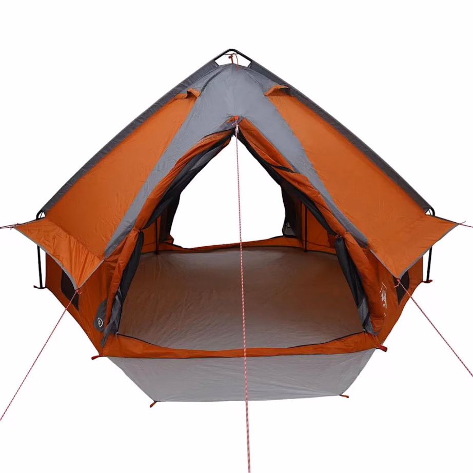 Vettpidav teepee telk 4 inimesele, hall ja oranž, 388 x 320 x 169 cm - 5
