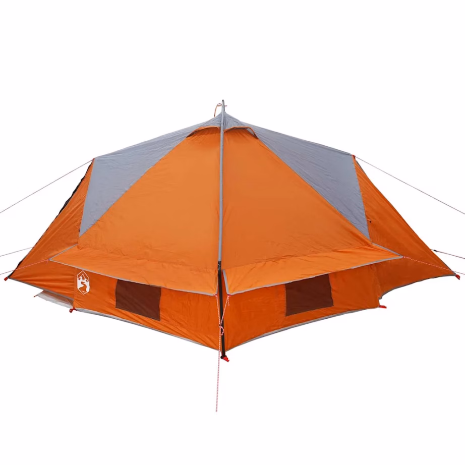 Vettpidav teepee telk 4 inimesele, hall ja oranž, 388 x 320 x 169 cm - 6