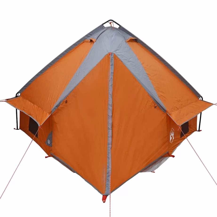 Vettpidav teepee telk 4 inimesele, hall ja oranž, 388 x 320 x 169 cm - 7