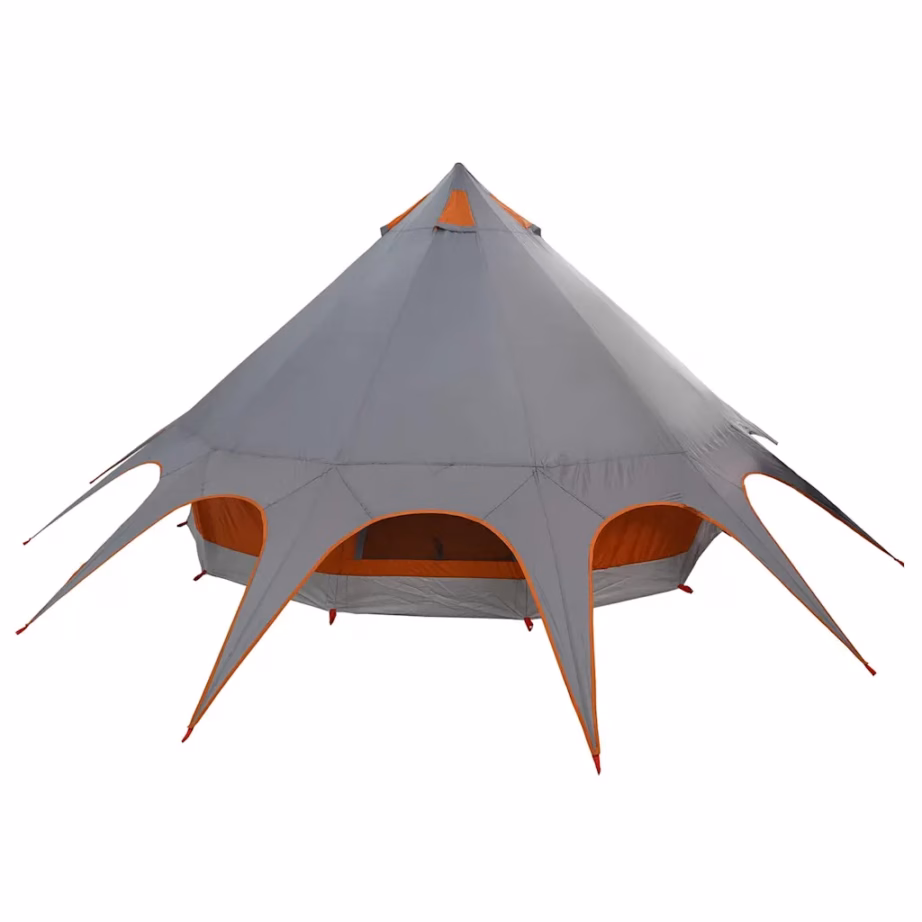 Pere teepee-telk 5 inimesele, hall/oranž, 415 x 415 x 247 cm - 8